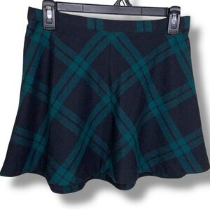 Size 6 Silence Noise Plaid Mini Skirt Preppy Academia Goth Blue Green Tartan